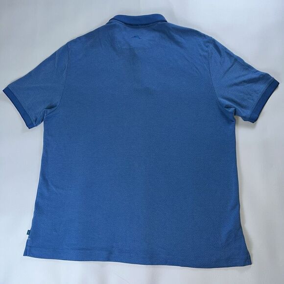 Tommy Bahama Men's Modal Polyester Textured Polo Shirt Blue Lightweight XL - Picture 13 of 16